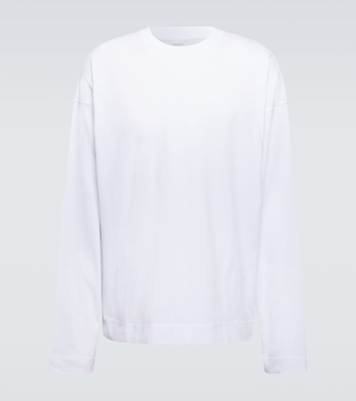 Dries Van Noten White Mock Neck Long Sleeve T-shirt In 1 White