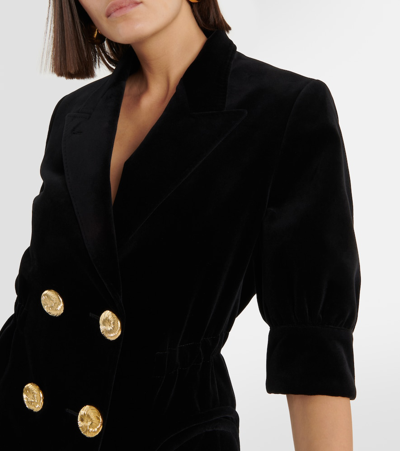 Shop Blazé Milano Anyway Cotton Velvet Blazer Dress In Black