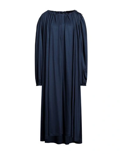 Sofie D'hoore Woman Midi Dress Navy Size 6 Wool In Navy Blue