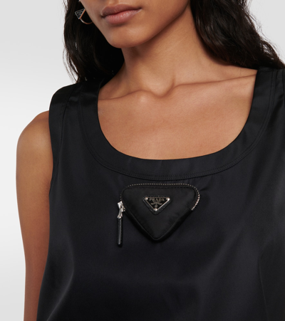 Prada Re-nylon Minidress In Black