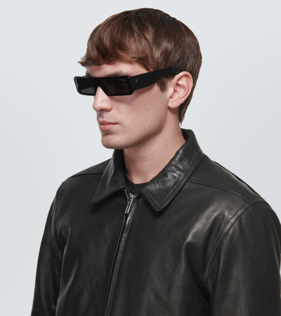 Rick Owens Rectangle Framed Sunglasses In Black
