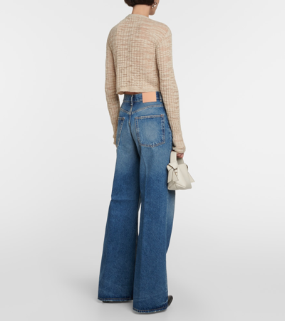 Shop Acne Studios 2022f High-rise Wide-leg Jeans In Blue