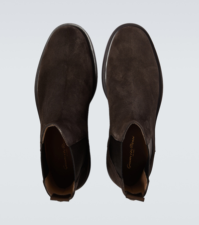 Shop Gianvito Rossi Douglas Suede Chelsea Boots In Brown