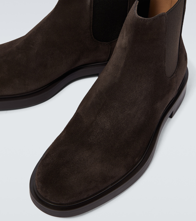 Shop Gianvito Rossi Douglas Suede Chelsea Boots In Brown