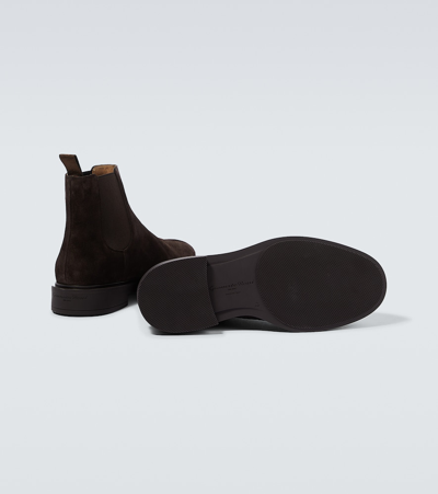 Shop Gianvito Rossi Douglas Suede Chelsea Boots In Brown