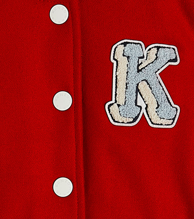 Shop Kenzo Appliqué Varsity Jacket In Red