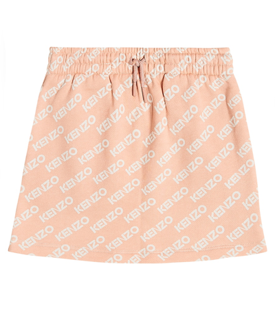 Shop Kenzo Logo Cotton Skirt In Pink