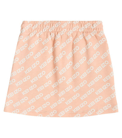 Shop Kenzo Logo Cotton Skirt In Pink