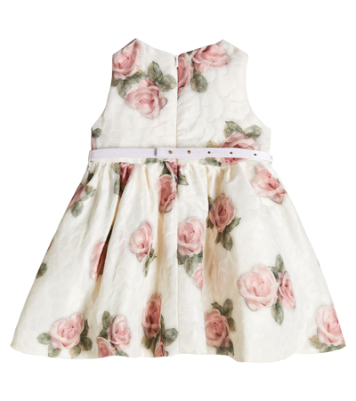 Shop Monnalisa Baby Floral Brocade Dress In White