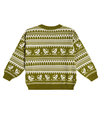 Paade Mode Intarsia Wool-blend Sweater In Green