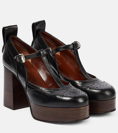 See By Chloé Aria Leather Platform Pumps In Black
