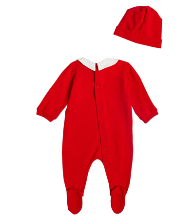 Shop Moschino Baby Teddy Bear Onesie And Beanie Set In Red