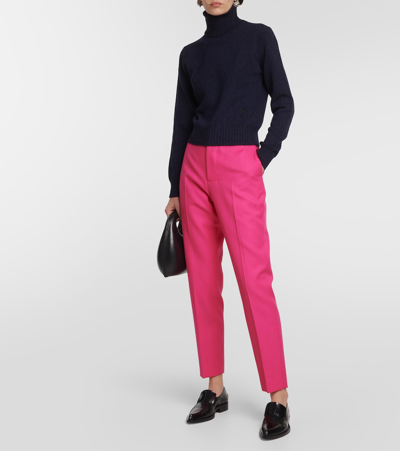 Ami Alexandre Mattiussi Ami De Caur Cashmere And Wool Sweater In Blue