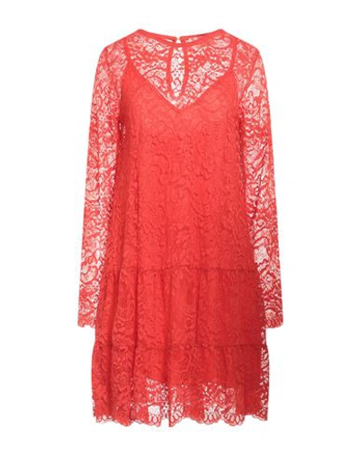 Shop Kaos Jeans Woman Midi Dress Tomato Red Size 6 Polyamide, Viscose