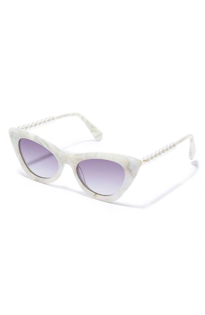 Shop Lele Sadoughi Downtown Gradient Cat-eye Sunglasses In Mother Of Pearl