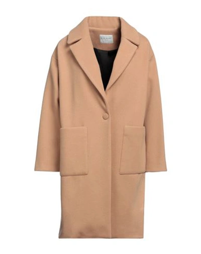 Shop Fly Girl Woman Coat Camel Size 8 Polyester In Beige