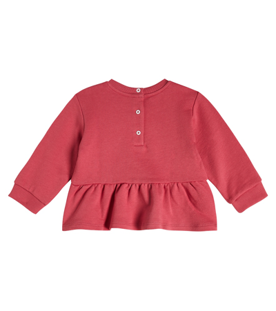 Shop Balmain Baby Logo Cotton-blend Sweatshirt In Red
