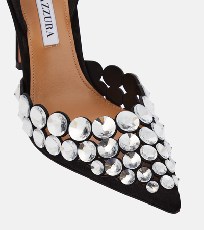 Aquazzura Maxi-tequila Suede Slingback Pumps In Black