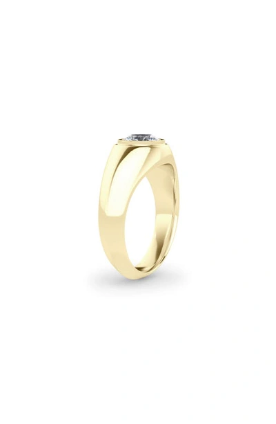 Shop Hautecarat Round Brilliant Lab Created Diamond Signet Ring In 18k Yellow Gold