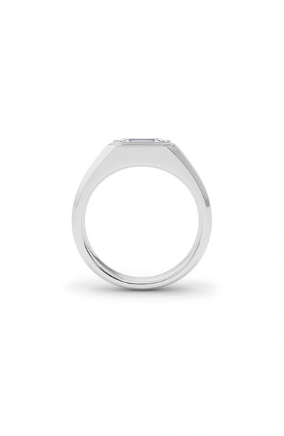 Shop Hautecarat Emerald Cut Lab Created Diamond Signet Ring In 18k White Gold
