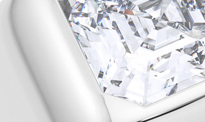 Shop Hautecarat Asscher Cut Lab Created Diamond Signet Ring In 18k White Gold