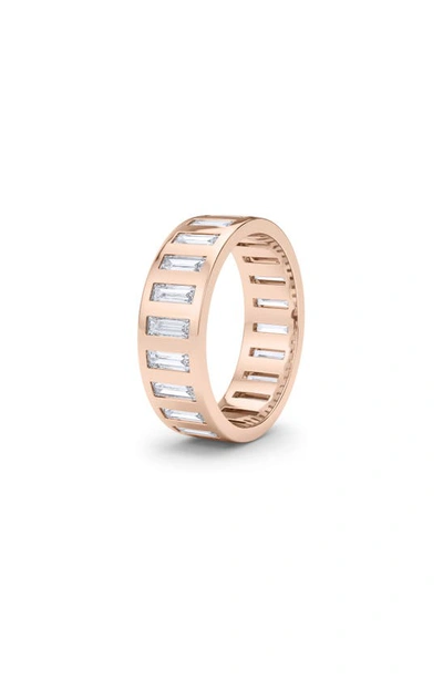 Shop Hautecarat Baguette Lab Created Diamond Eternity Band Ring In 18k Rose Gold