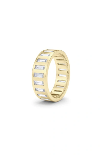 Shop Hautecarat Baguette Lab Created Diamond Eternity Band Ring In 18k Yellow Gold