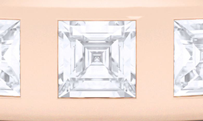 Shop Hautecarat Asscher Cut Lab Created Diamond In The Band Ring In 18k Rose Gold