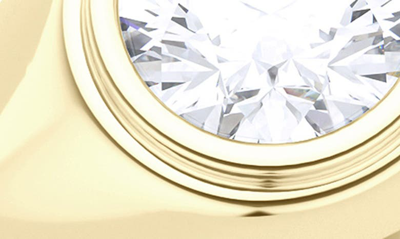 Hautecarat Round Brilliant Lab Created Diamond Signet Ring In 18k Yellow Gold