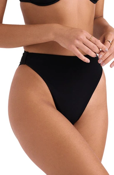 House Of Cb High Waist Bikini Bottoms In Black