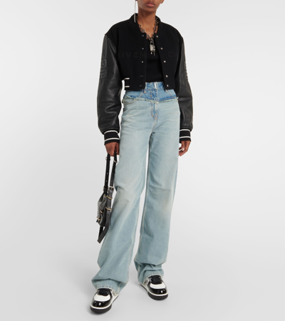 Shop Givenchy Wide-leg Denim Jeans In Blue