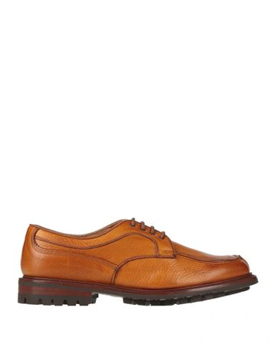 Shop Tricker's Man Lace-up Shoes Tan Size 8 Soft Leather In Brown