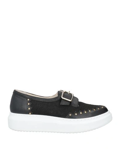 Shop A.testoni A. Testoni Woman Loafers Black Size 8 Soft Leather, Jute