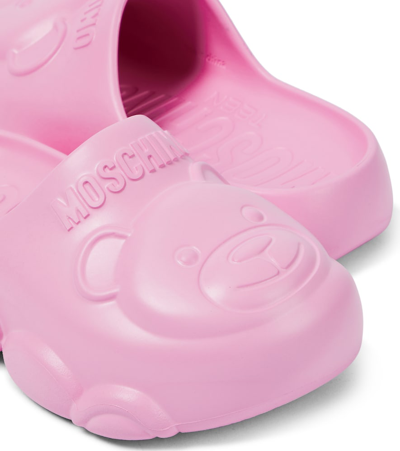 Shop Moschino Logo Clogs In Pink