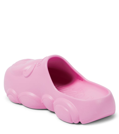 Shop Moschino Logo Clogs In Pink