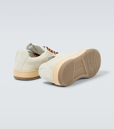 Shop Lanvin Lite Curb Suede Sneakers In White