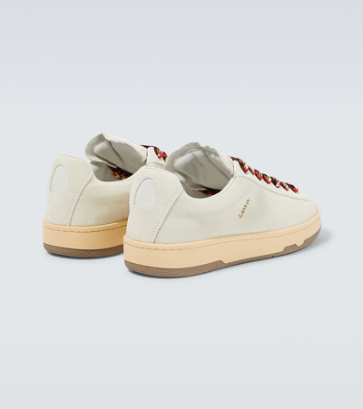 Shop Lanvin Lite Curb Suede Sneakers In White