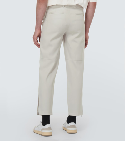 Shop Lanvin Straight Wool Pants In White