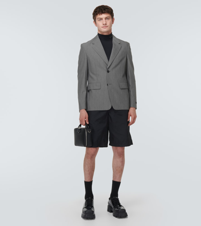 Prada Single-breasted Wool And Mohair Blazer In Grey
