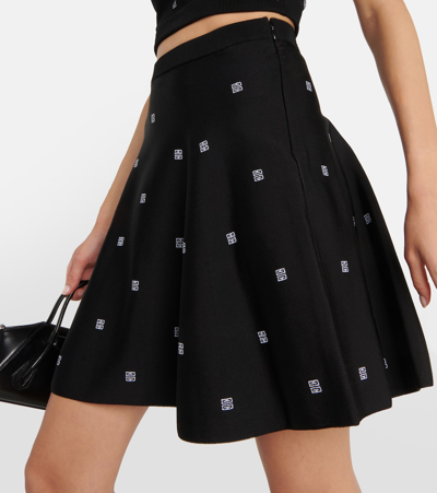 Shop Givenchy 4g A-line Knit Miniskirt In Black