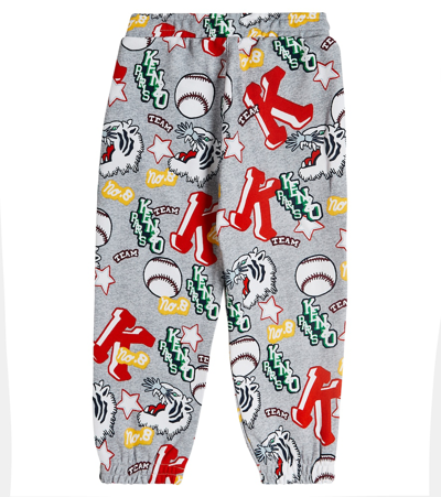 Kenzo Printed Cotton Sweatpants In Grey