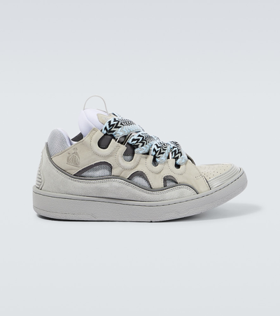 Shop Lanvin Curb Leather Sneakers In Multicoloured