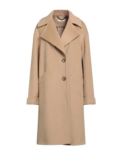 Maria Vittoria Paolillo Mvp Woman Coat Camel Size 6 Polyester, Viscose, Elastane In Beige