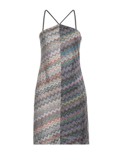 Shop Missoni Woman Mini Dress Silver Size 6 Viscose, Cupro, Polyester
