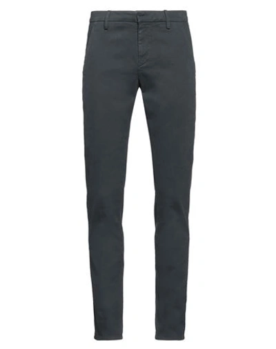 Shop Dondup Man Pants Lead Size 38 Cotton, Elastane In Grey