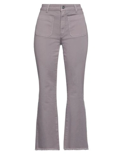 Sfizio Studio Woman Jeans Mauve Size 32 Cotton, Elastane In Purple