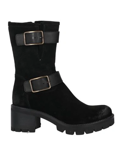 Paola Ferri Woman Ankle Boots Black Size 11 Soft Leather In Black