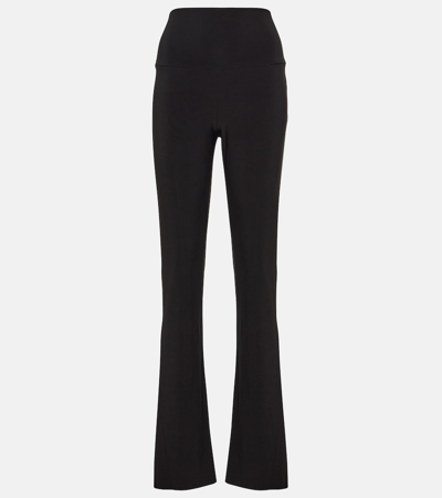 Shop Norma Kamali High-rise Straight Pants In Black