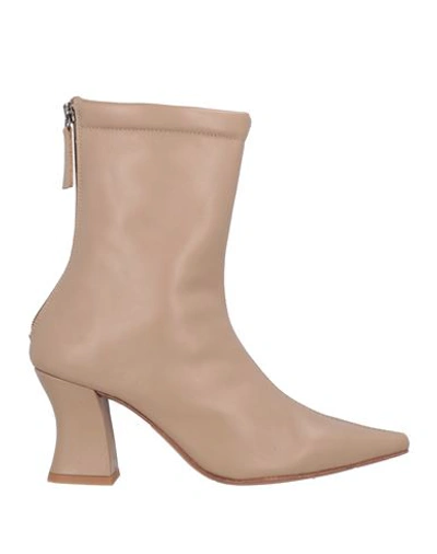 Shop About Arianne Woman Ankle Boots Beige Size 7 Soft Leather