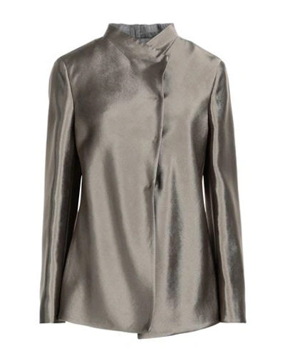 Shop Giorgio Armani Woman Jacket Bronze Size 10 Acetate, Viscose, Wool, Silk In Yellow